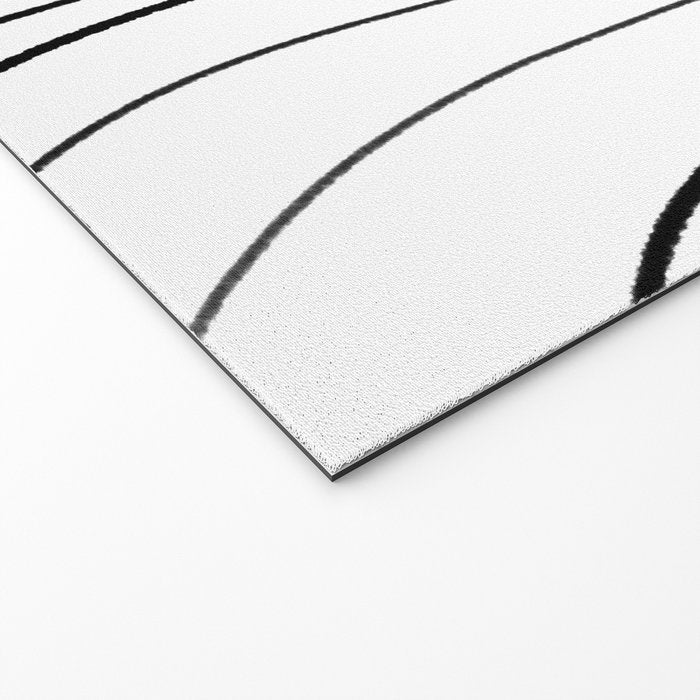 Minimalist Topographical Abstract in Black and White Welcome Mat Gallery Image 2