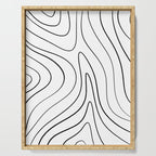 Minimalist Topographical Abstract in Black and White Serving Tray Gallery Image 1