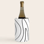 Minimalist Topographical Abstract in Black and White Wine Chiller Gallery Image 1