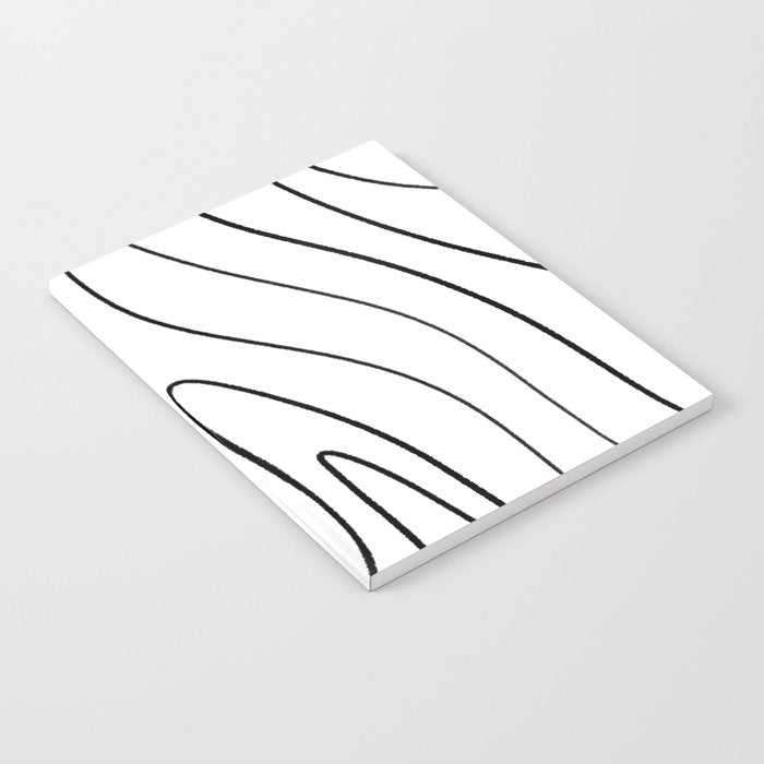 Minimalist Topographical Abstract in Black and White Notebook Gallery Image 1