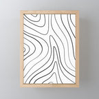Minimalist Topographical Abstract in Black and White Mini Art Print Gallery Image 1
