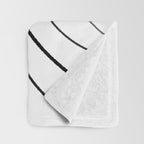 Minimalist Topographical Abstract in Black and White Throw Blanket Gallery Image 3