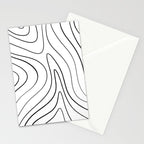 Minimalist Topographical Abstract in Black and White Stationery Card Gallery Image 2