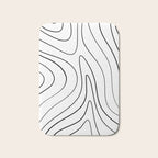 Minimalist Topographical Abstract in Black and White Bath Mat Gallery Image 1