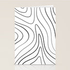 Minimalist Topographical Abstract in Black and White Stationery Card Gallery Image 2