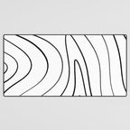 Minimalist Topographical Abstract in Black and White Desk Mat Gallery Image 3