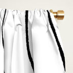 Minimalist Topographical Abstract in Black and White Window Curtain Gallery Image 2