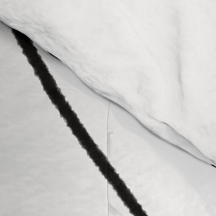 Minimalist Topographical Abstract in Black and White Comforter Gallery Image 4