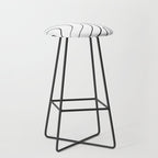Minimalist Topographical Abstract in Black and White Stool Gallery Image 1