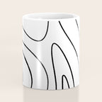 Minimalist Topographical Abstract in Black and White Coffee Mug Gallery Image 4