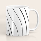 Minimalist Topographical Abstract in Black and White Coffee Mug Gallery Image 1