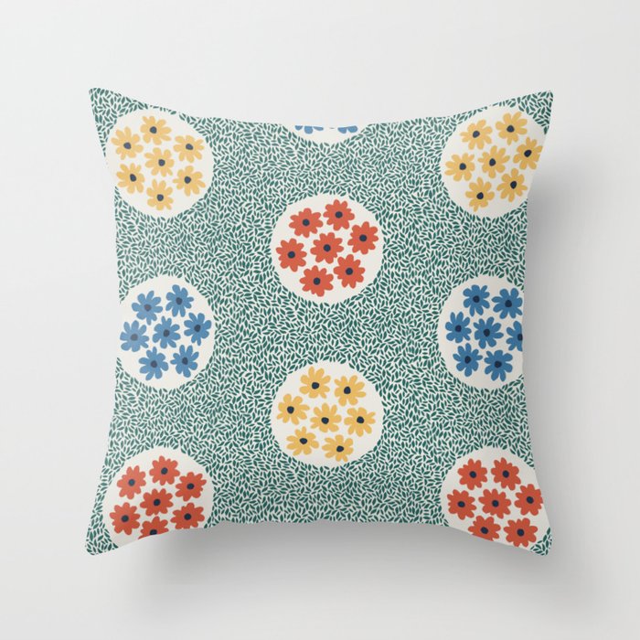 Floral Circles Throw Pillow Gallery Image 6