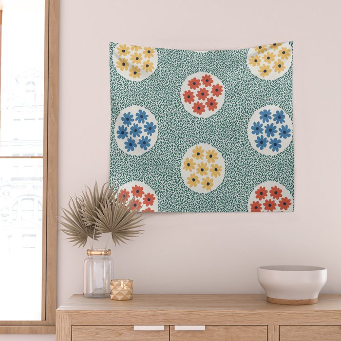 Floral Circles Wall Tapestry Gallery Image 2