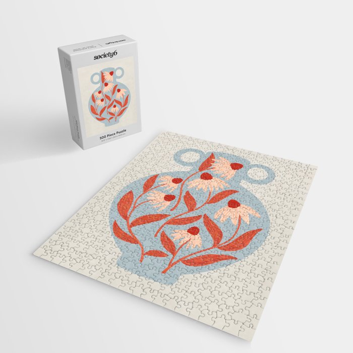 Blue Vase of Daisies Collection Jigsaw Puzzle Gallery Image 2