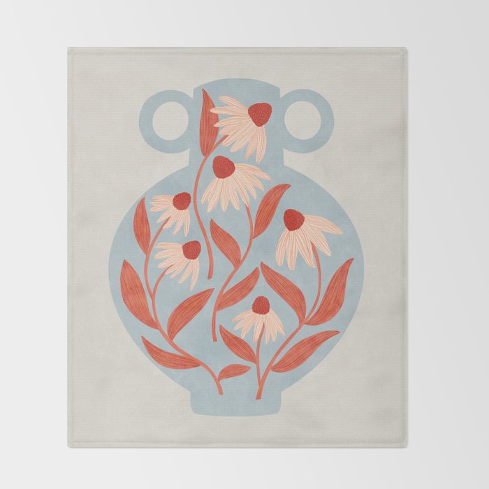 Blue Vase of Daisies Collection Throw Blanket Gallery Image 2