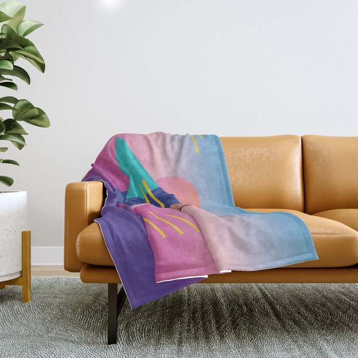 Memphis pattern 79 - 80s / 90s Retro Throw Blanket Gallery Image 1