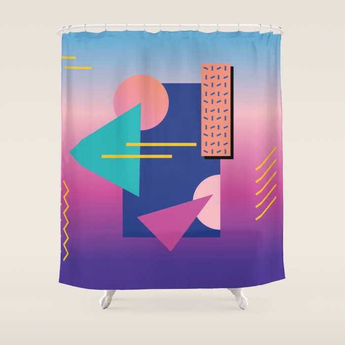 Memphis pattern 79 - 80s / 90s Retro Shower Curtain Gallery Image 1