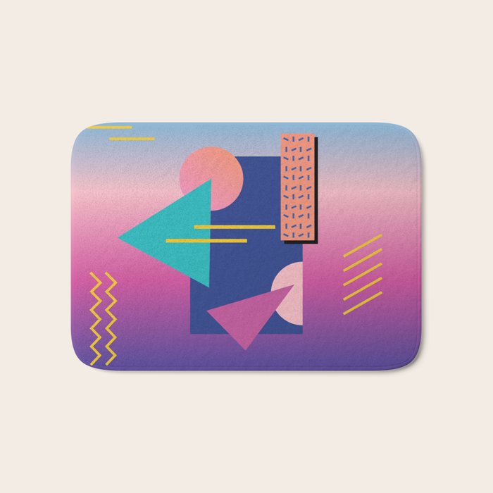 Memphis pattern 79 - 80s / 90s Retro Bath Mat Gallery Image 1