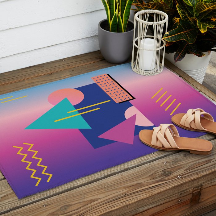 Memphis pattern 79 - 80s / 90s Retro Outdoor Rug Gallery Image 2