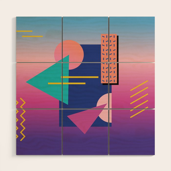 Memphis pattern 79 - 80s / 90s Retro Wood Wall Art Gallery Image 1