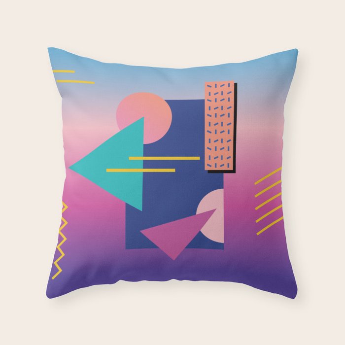Memphis pattern 79 - 80s / 90s Retro Throw Pillow Gallery Image 1
