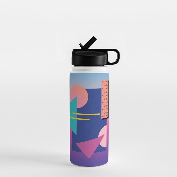 Memphis pattern 79 - 80s / 90s Retro Water Bottle Gallery Image 1