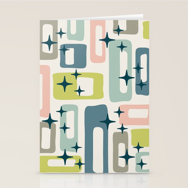 Mid Century Modern Abstract Pattern 236 Mid Mod Googie Stationery Card Gallery Image 2