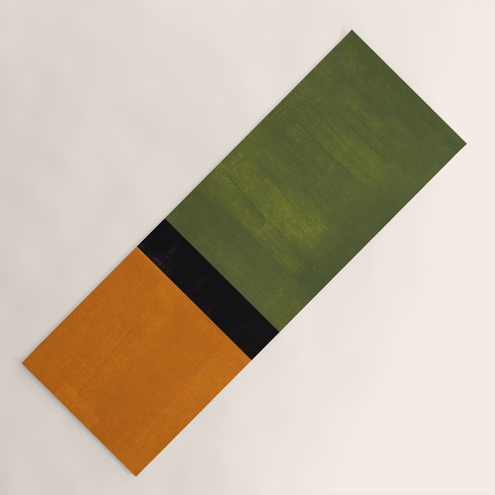 Olive Night Color Field Mid Century Modern Minimalist Yoga Mat Gallery Image 1
