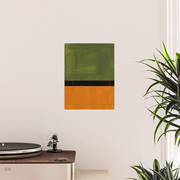 Olive Night Color Field Mid Century Modern Minimalist Poster Gallery Image 2