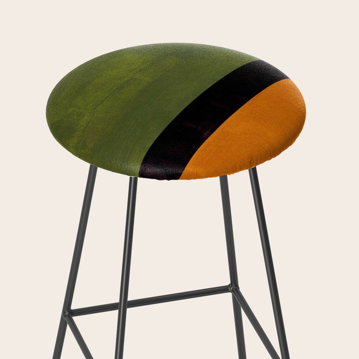 Olive Night Color Field Mid Century Modern Minimalist Stool Gallery Image 2