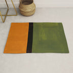 Olive Night Color Field Mid Century Modern Minimalist Rug Gallery Image 1