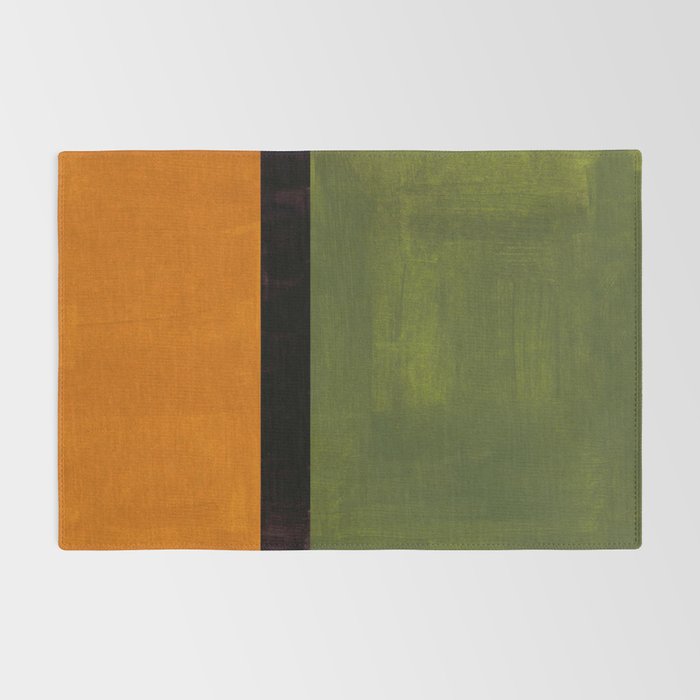 Olive Night Color Field Mid Century Modern Minimalist Rug Gallery Image 2