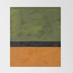 Olive Night Color Field Mid Century Modern Minimalist Throw Blanket Gallery Image 2