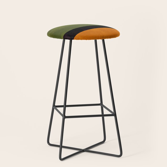 Olive Night Color Field Mid Century Modern Minimalist Stool Gallery Image 1
