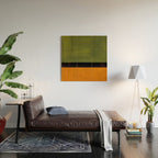 Olive Night Color Field Mid Century Modern Minimalist Wood Wall Art Gallery Image 2