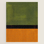 Olive Night Color Field Mid Century Modern Minimalist Jigsaw Puzzle Gallery Image 1