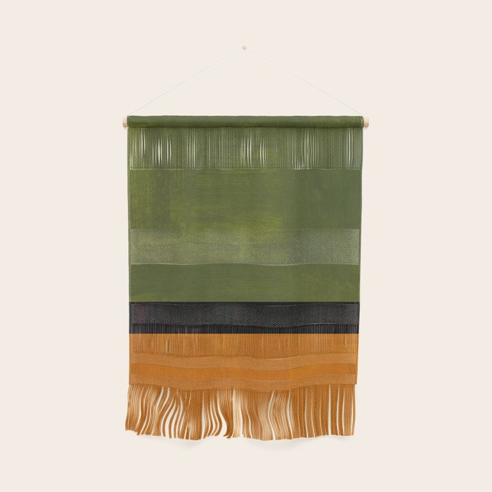 Olive Night Color Field Mid Century Modern Minimalist Wall Hanging Gallery Image 1