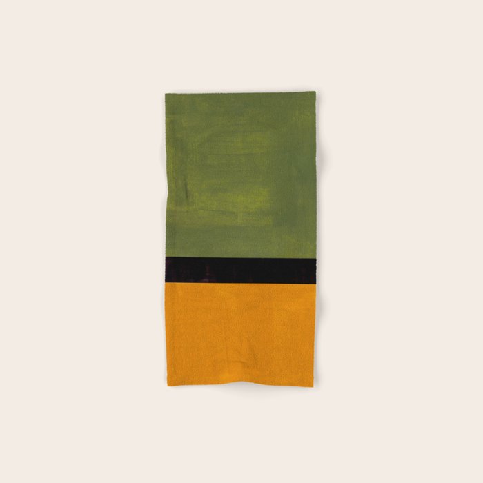 Olive Night Color Field Mid Century Modern Minimalist Bath Towel Gallery Image 1