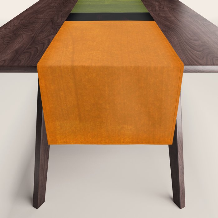 Olive Night Color Field Mid Century Modern Minimalist Table Runner Gallery Image 1