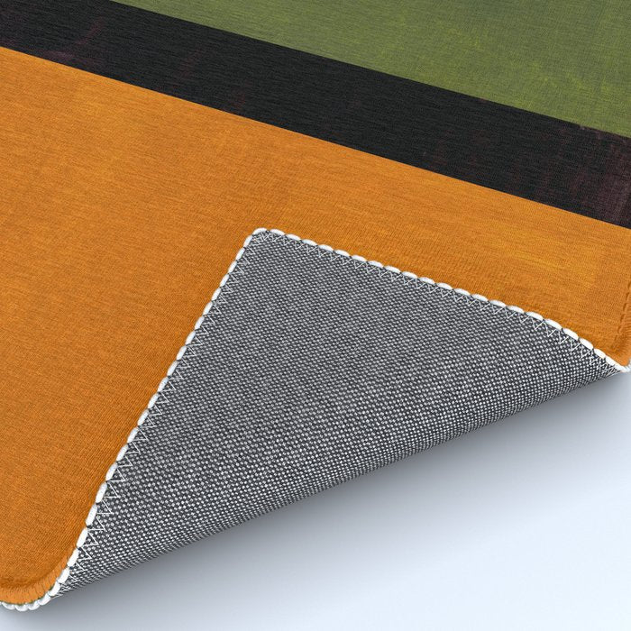 Olive Night Color Field Mid Century Modern Minimalist Rug Gallery Image 4
