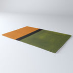 Olive Night Color Field Mid Century Modern Minimalist Rug Gallery Image 3