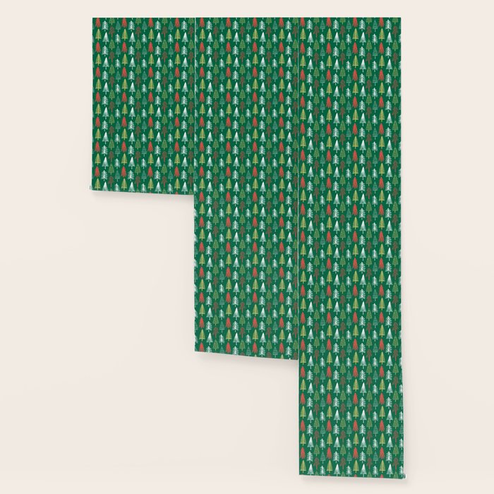 Green christmas pine tree doodle pattern Wallpaper Gallery Image 3