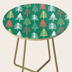 Green christmas pine tree doodle pattern Side Table Gallery Image 2