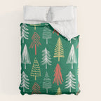 Green christmas pine tree doodle pattern Comforter Gallery Image 6