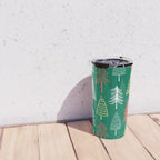 Green christmas pine tree doodle pattern Travel Mug Gallery Image 4