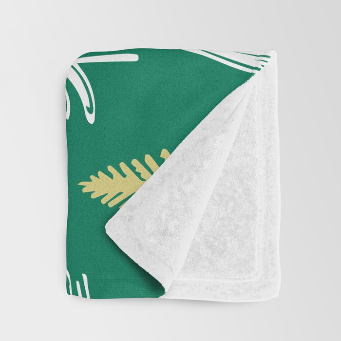 Green christmas pine tree doodle pattern Throw Blanket Gallery Image 3