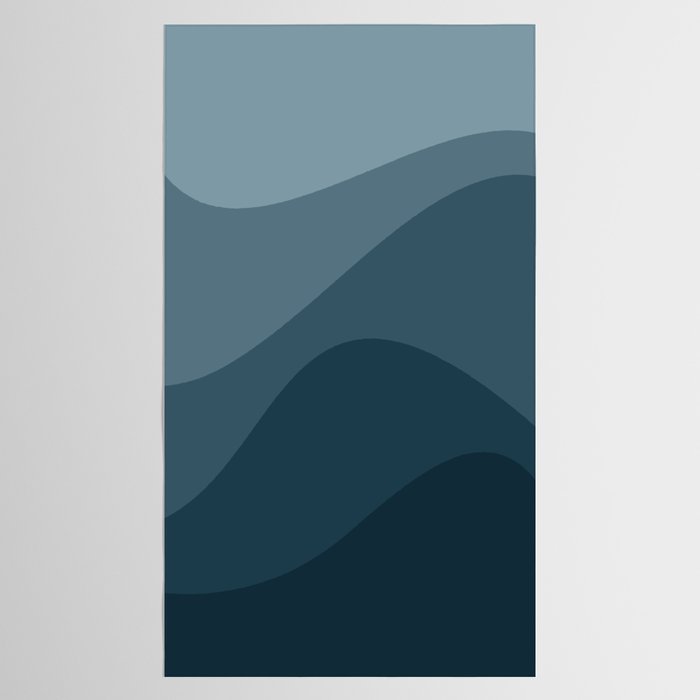 Abstract Color Waves - Blue Tones Tablecloth Gallery Image 2