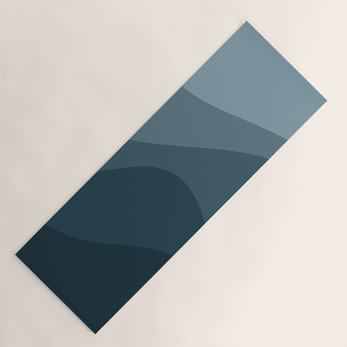 Abstract Color Waves - Blue Tones Yoga Mat Gallery Image 1