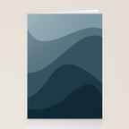 Abstract Color Waves - Blue Tones Stationery Card Gallery Image 2