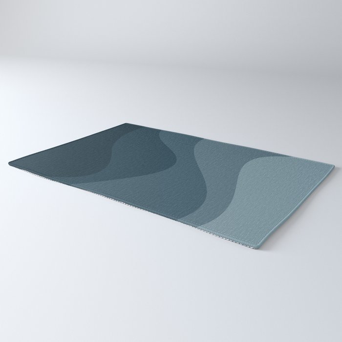 Abstract Color Waves - Blue Tones Rug Gallery Image 3